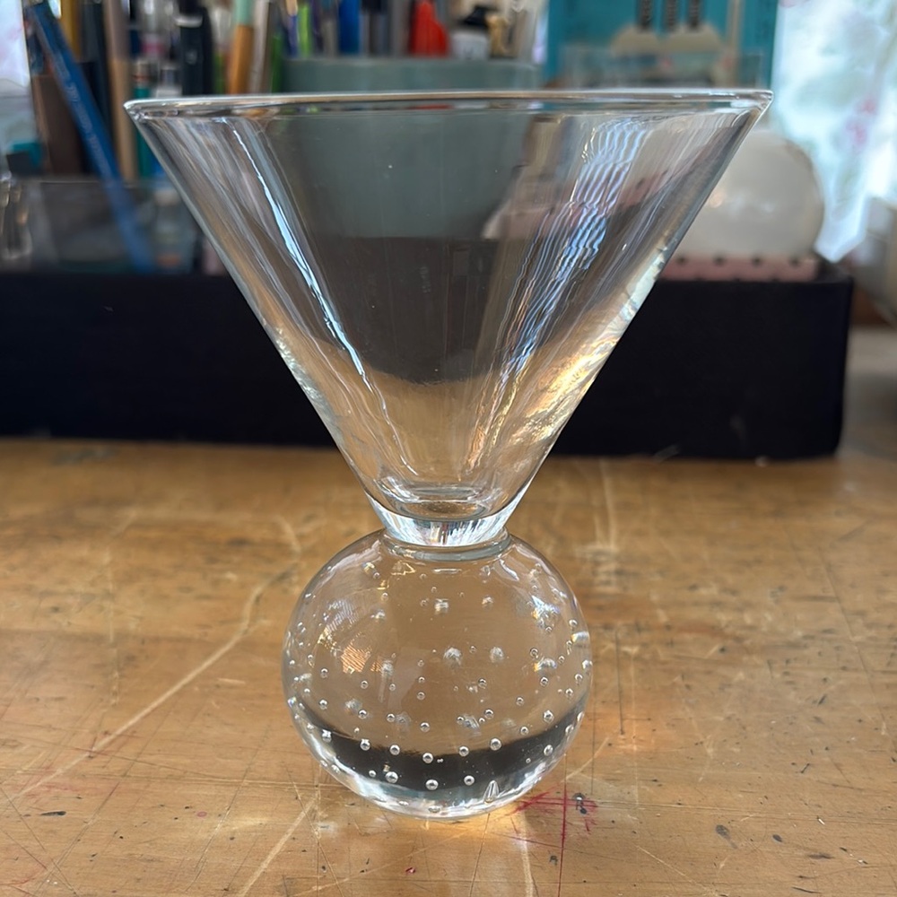 Elegant Vintage Clear Martini Glass